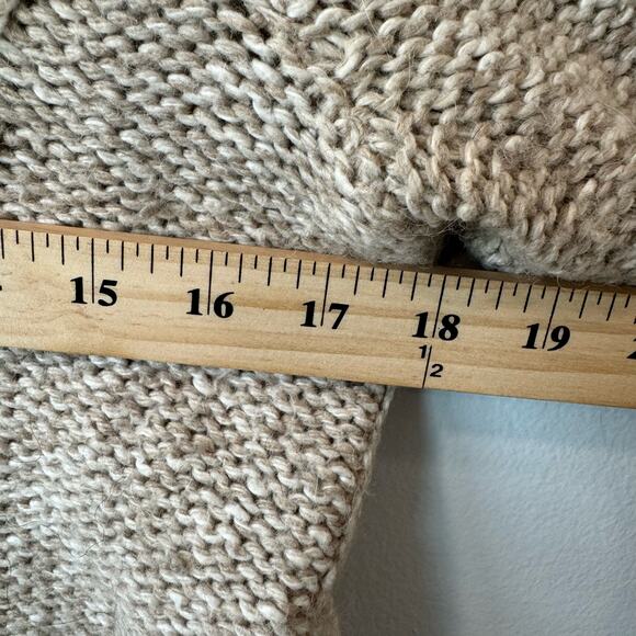 Madewell Cotton Alpaca Fisherman Oatmeal Knit Cozy Peasant Pullover Sweater S - Picture 4 of 7